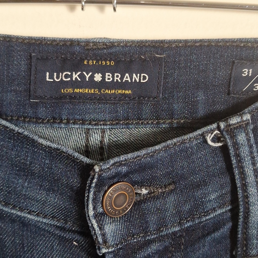 Lucky Brand 121 Slim Jeans Men's 31x30 Dark Wash Stretch Denim - Picture 4 of 9